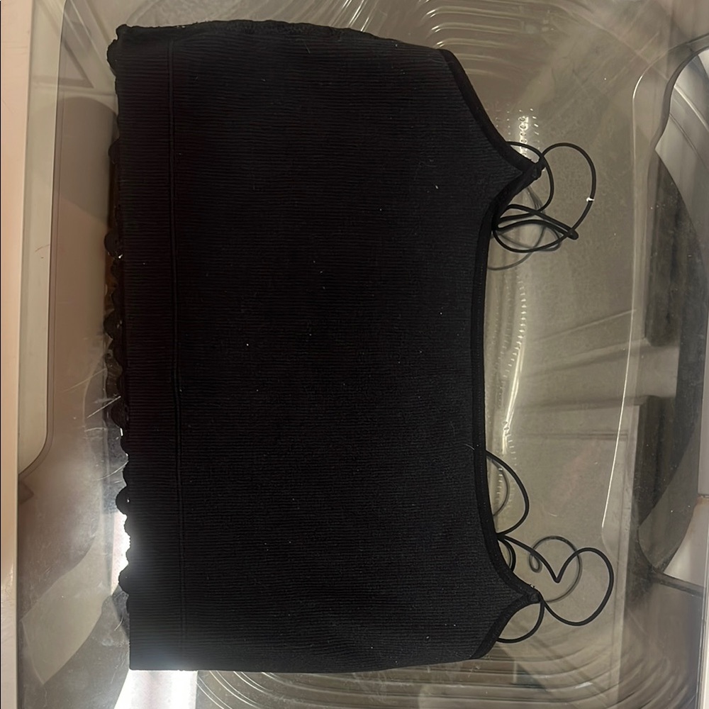 Gilly Hicks Black Lace Detail Top